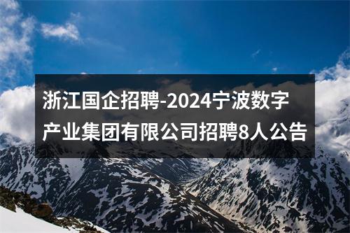 浙江国企招聘-2024宁波数字产业集团有限公司招聘8人公告 图片