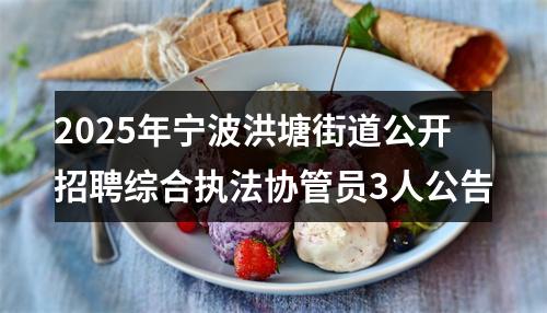 2025年宁波洪塘街道公开招聘综合执法协管员3人公告 图片