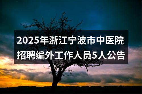 2025年浙江宁波市中医院招聘编外工作人员5人公告 图片