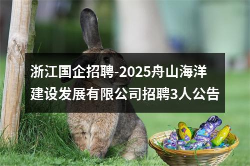 浙江国企招聘-2025舟山海洋建设发展有限公司招聘3人公告 图片