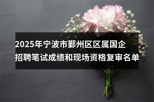 2025年宁波市鄞州区区属国企招聘笔试成绩和现场资格复审名单 图片